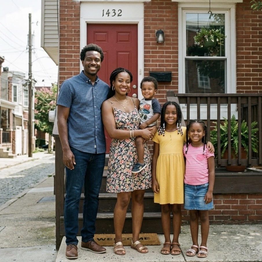 Make a Plan for Your Finances and Property Family standing in front of home